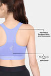 Zelocity High Impact Quick Dry Front Opening Sports Bra - Deep Periwinkle — thumbnail 9